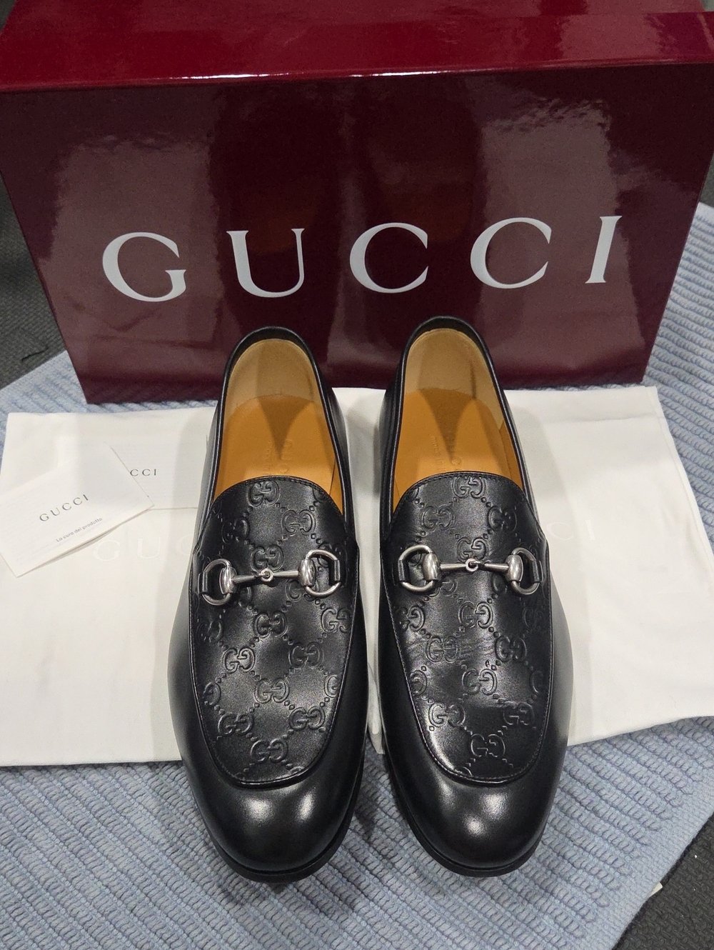 NWT Men's Gucci Real Betis Glamour Loafer Black W/Embossed GG - Gucci Size 9.5